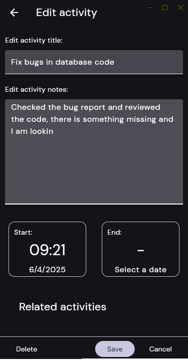 TrackSelf app screenshot 2